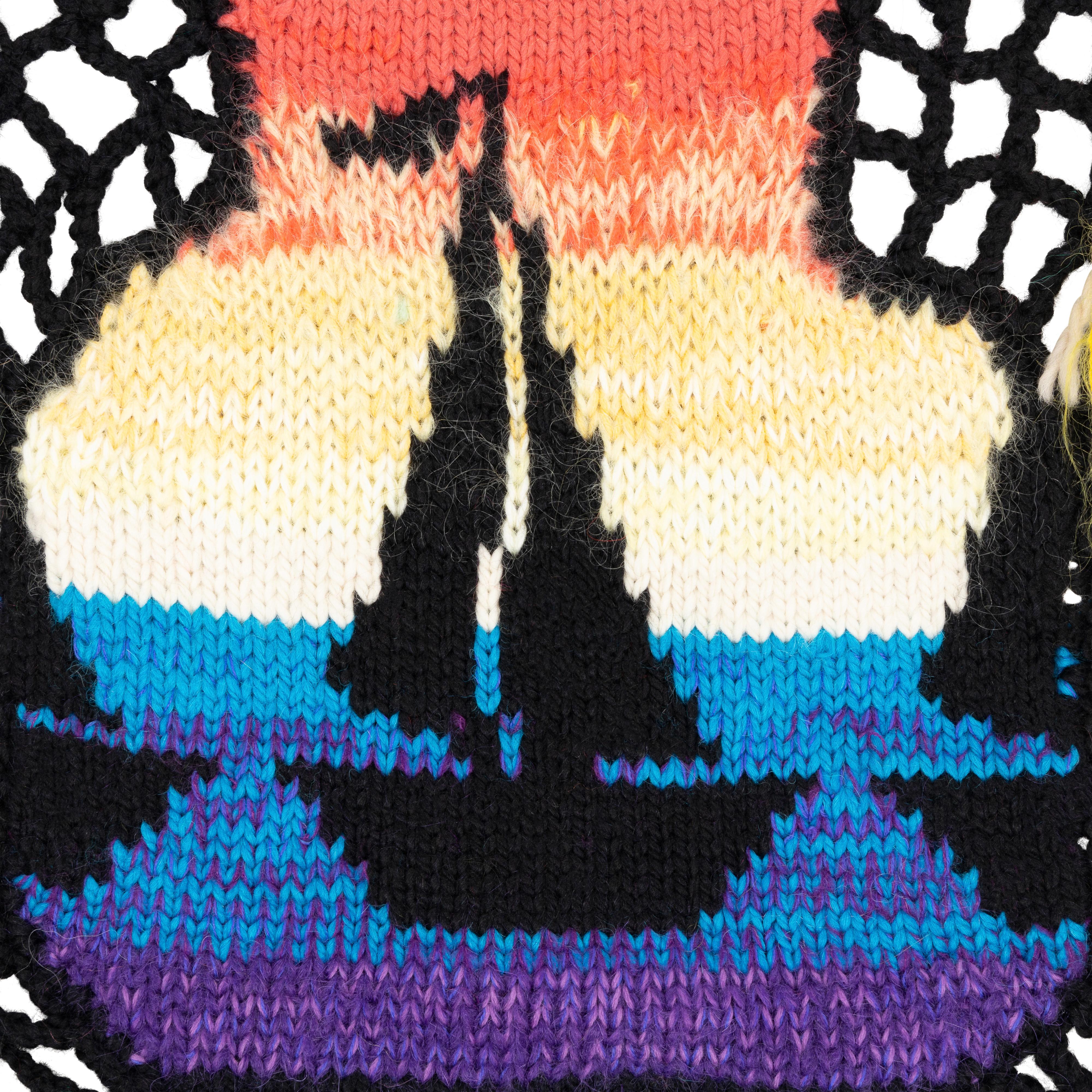 Anglais Yacht Vase Couverture en tricot crochetée à la main Tenture murale Plaidoirie en vente