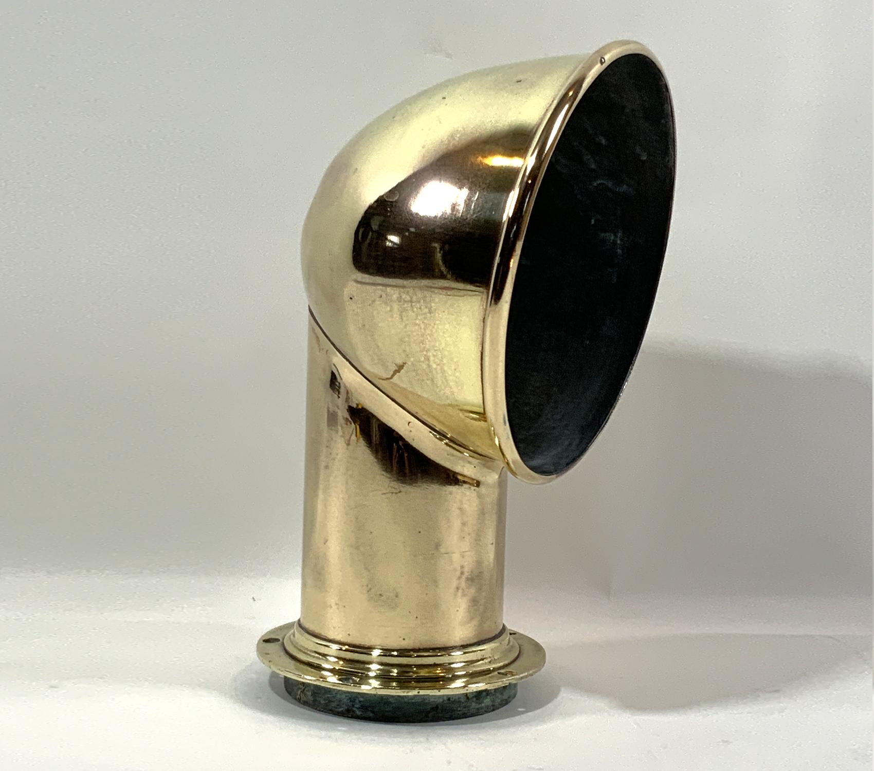 Yacht Vent Cowl of Solid Brass In Good Condition For Sale In Norwell, MA