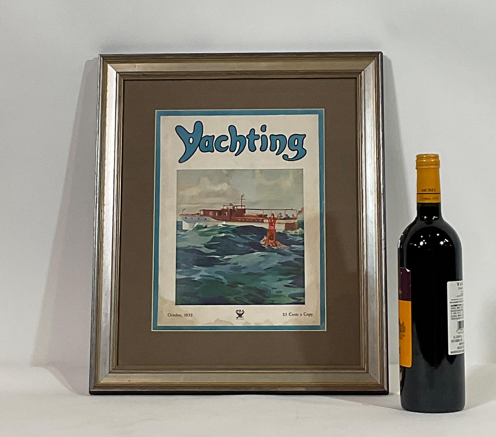 North American Yachting Magazine Cover in Frame For Sale