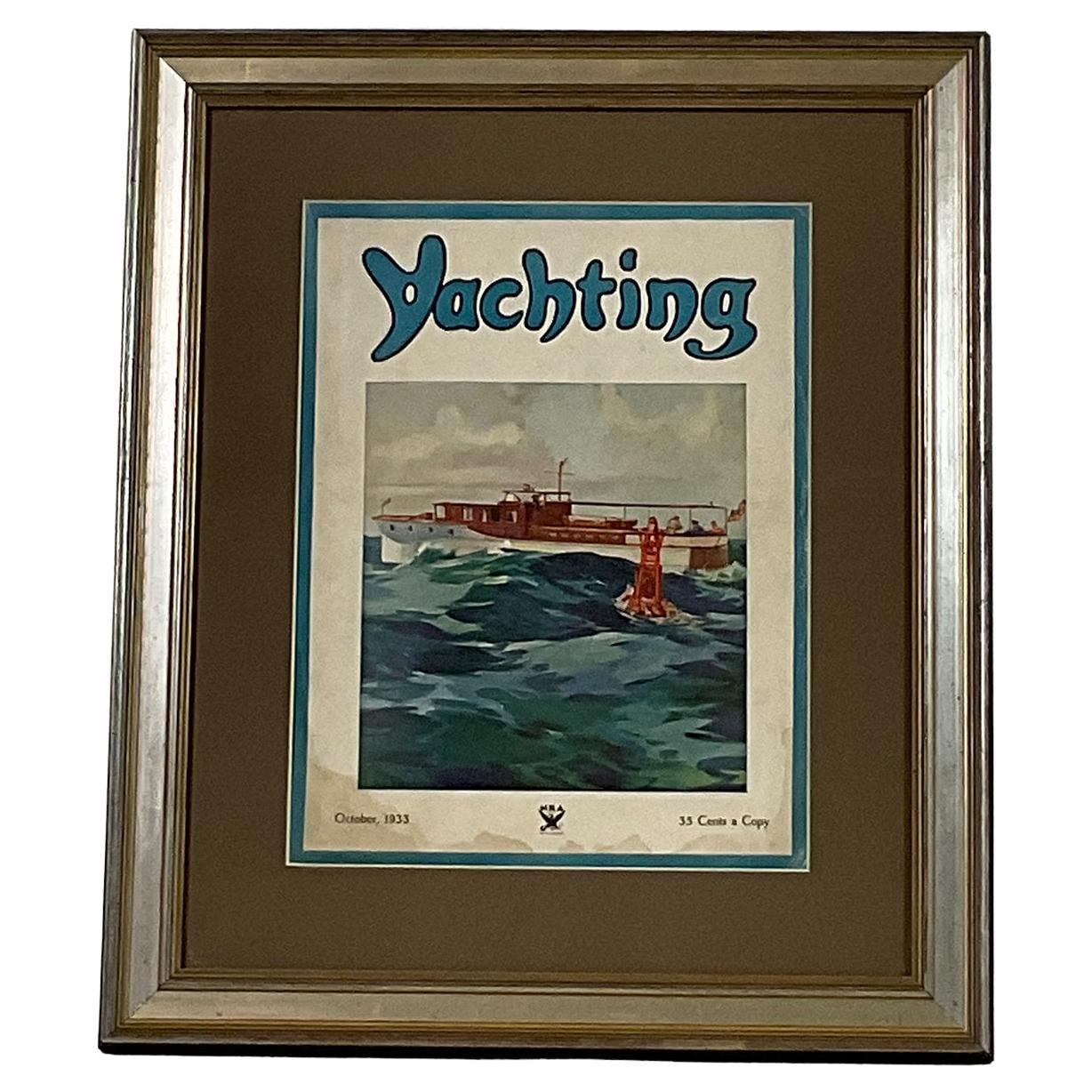 Yachting Magazine Cover in Frame For Sale