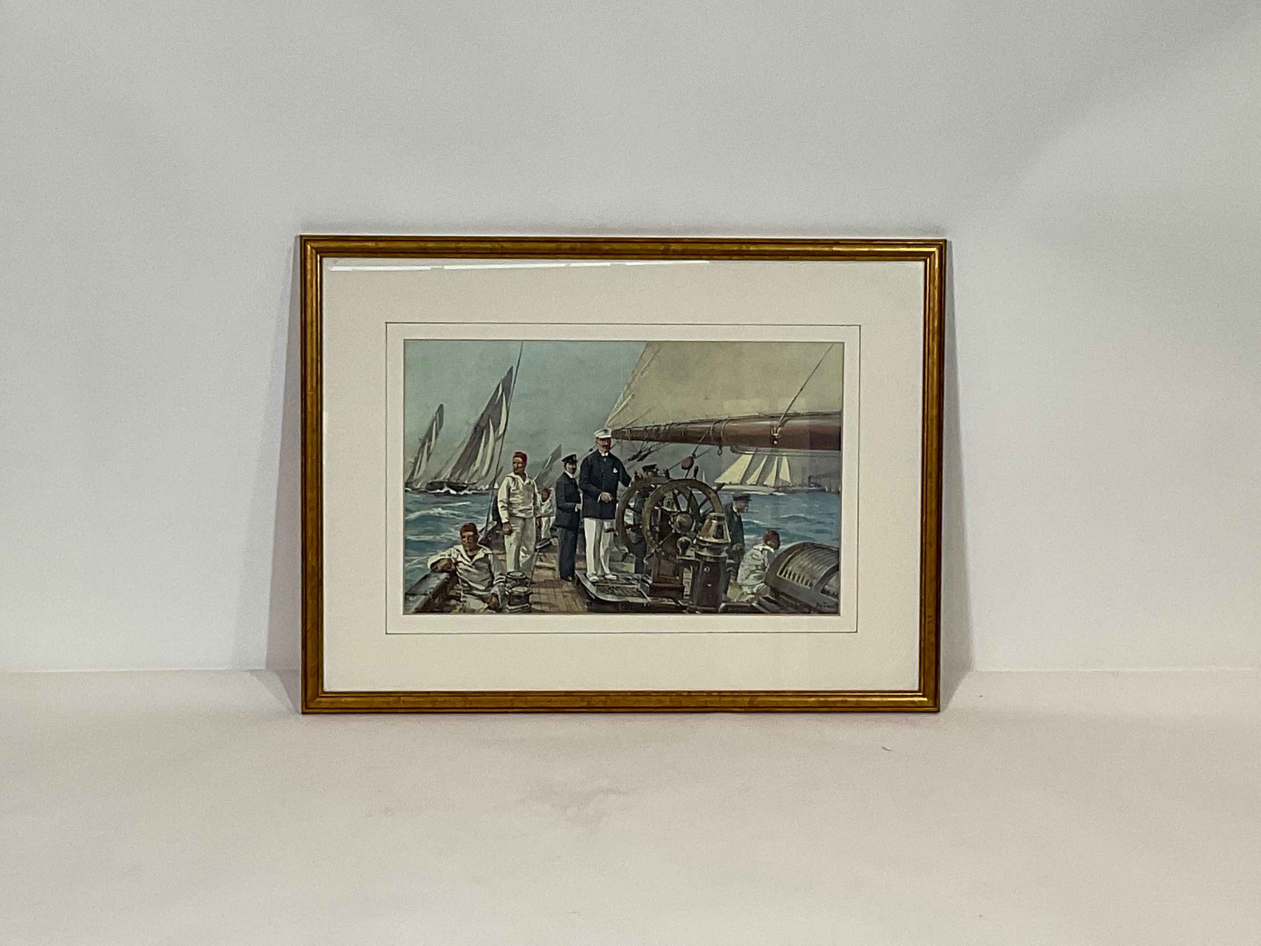 North American Yachting Print showing Yacht Meteor For Sale