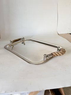 Plateau de service Yachting avec poignées en corde Chrome de haute qualité A Silver 1970