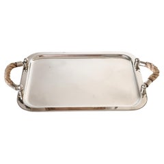 Yachting Serving Tray With Rope Handles High Quality Chrome Silver Color 1970