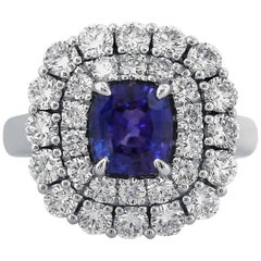 Yael Designs 2.03 carat GIA Cert Color Change Sapphire Diamond Platinum Ring