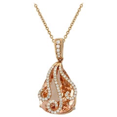 Yael Designs Morganite Diamond and Rose Gold Pendant