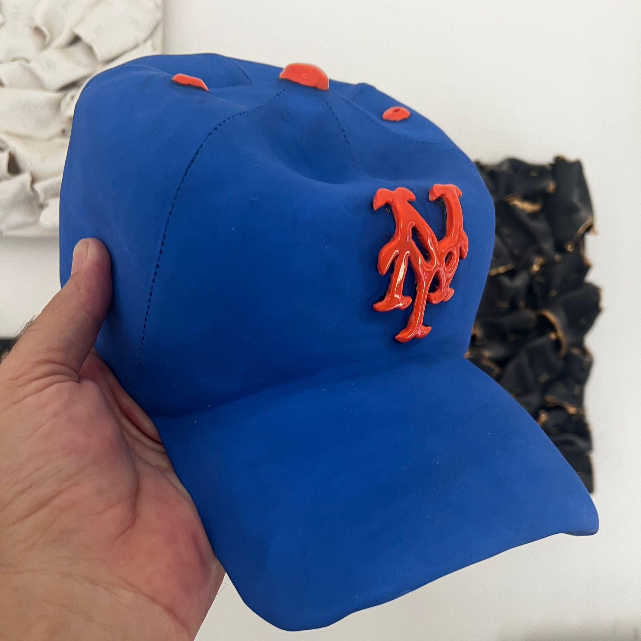 Ceramic NY Mets cap sculpture - figurative sculpture, pop sculpture For Sale 1
