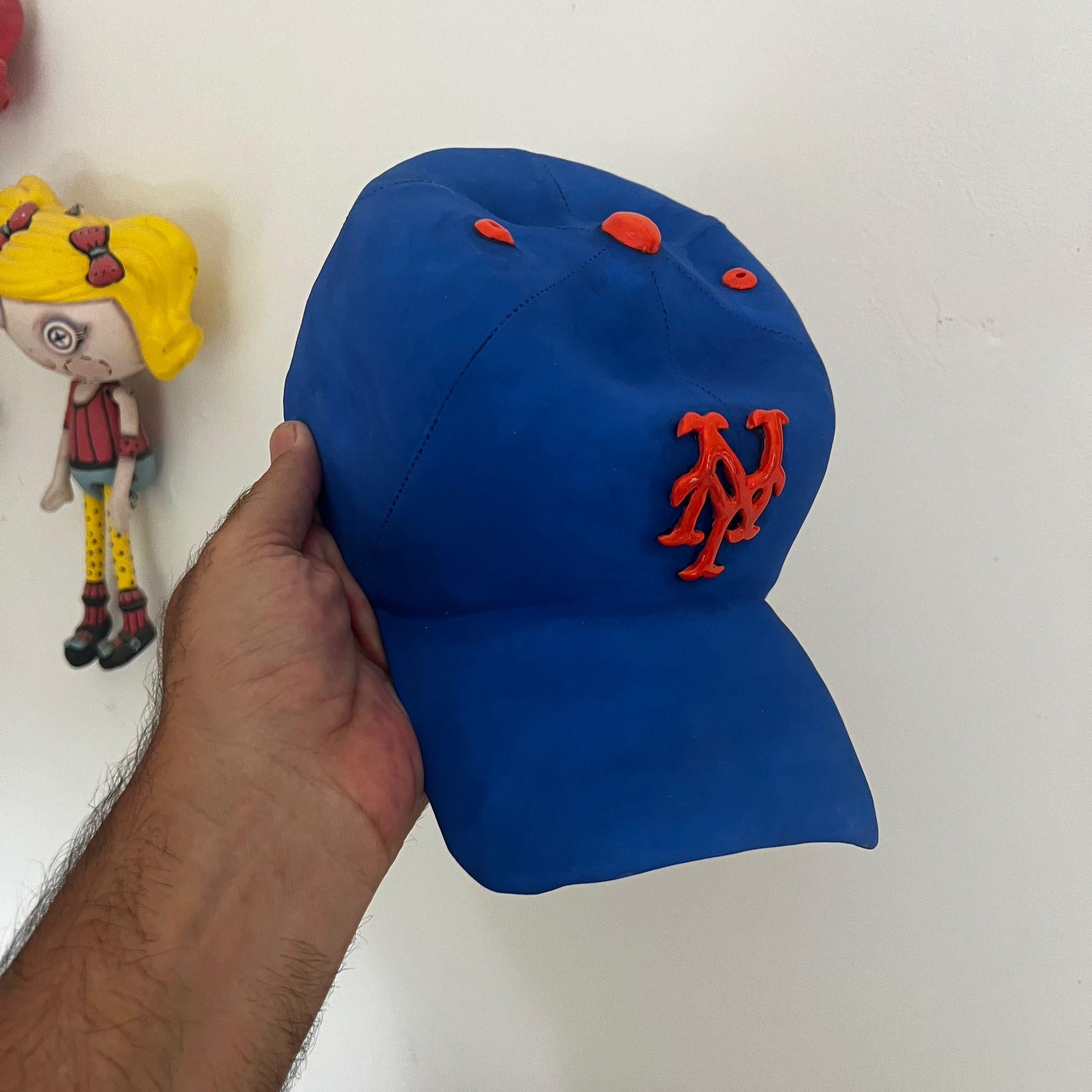 Ceramic NY Mets cap sculpture - figurative sculpture, pop sculpture For Sale 3