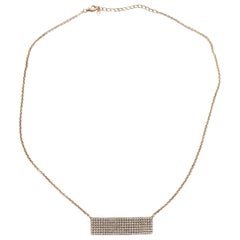 Yagi Design Minimal Gem Rectangle Bar Gold Vermeil on Sterling Silver Necklace