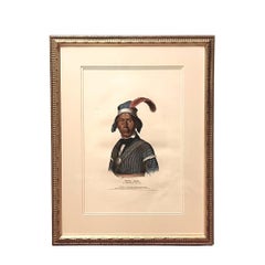 "Yaha-Hajo: A Seminole Chief" Hand-colored Lithograph by McKenney and Hall, 1842