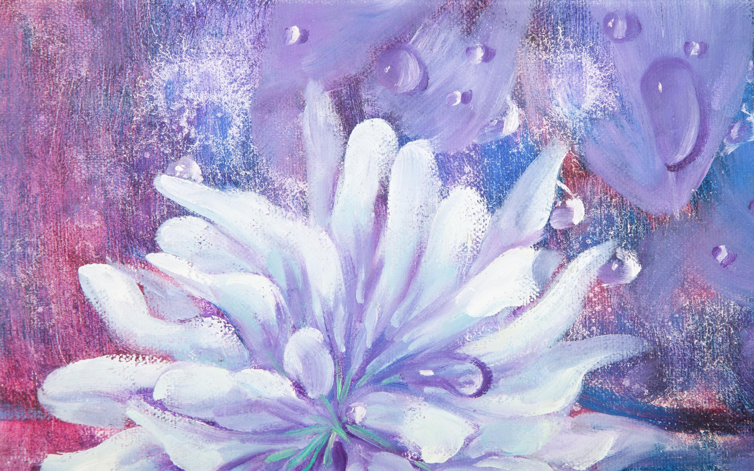 Clover Flower 1 - Painting by Yahong Teng