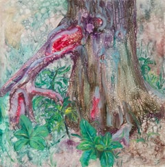 Yahong Teng Abstract Original Oil On Canvas "Ducks and Geese"