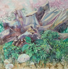 Yahong Teng Abstract Original Oil On Canvas "Ducks and Geese III"