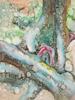 Yahong Teng Pintura al óleo original abstracta "La serie de las raíces I"