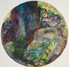 Yahong Teng Contemporary Original Oil On Canvas "Plants And Stone"