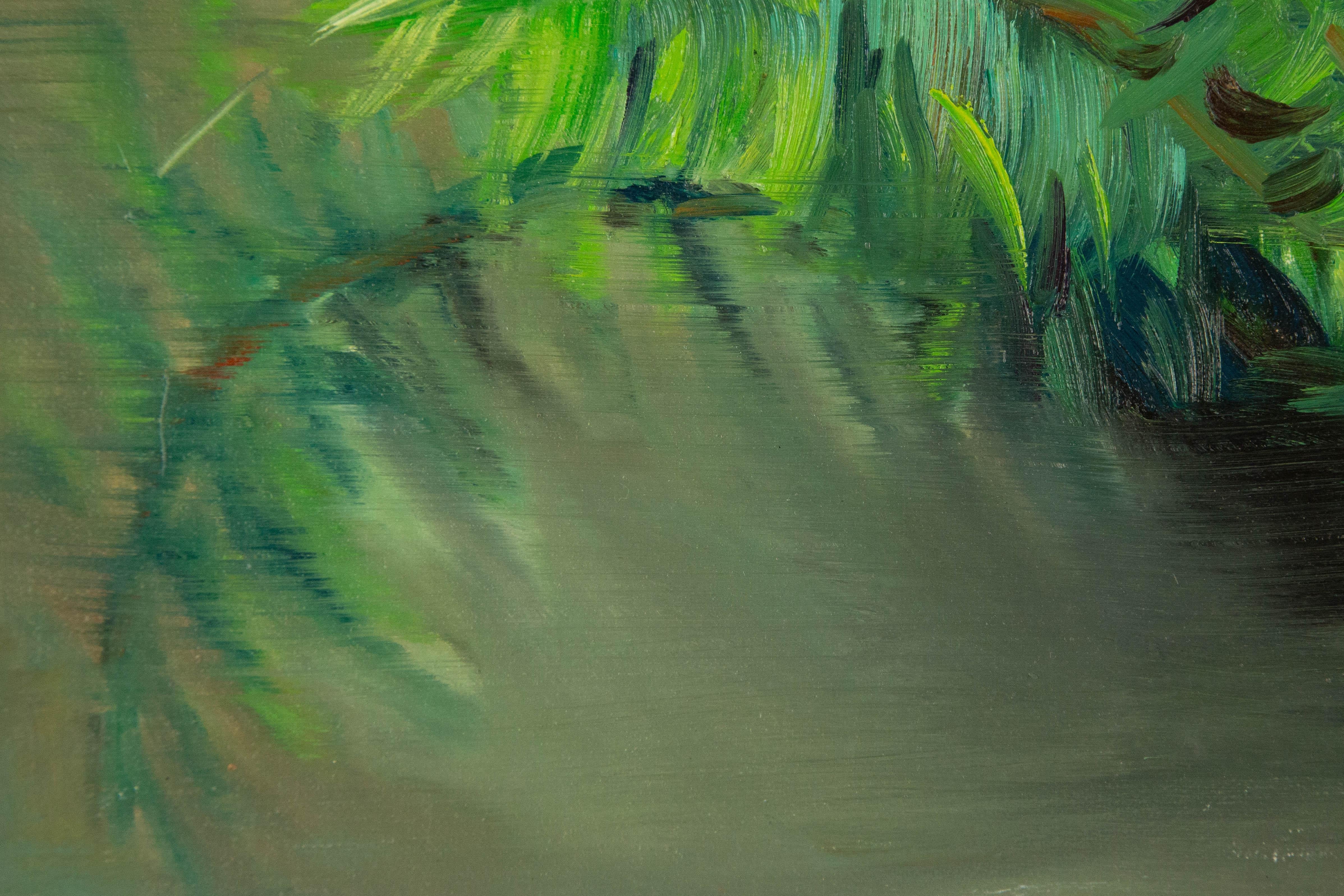 Yahong Teng Óleo Original Floral Sobre Lienzo 