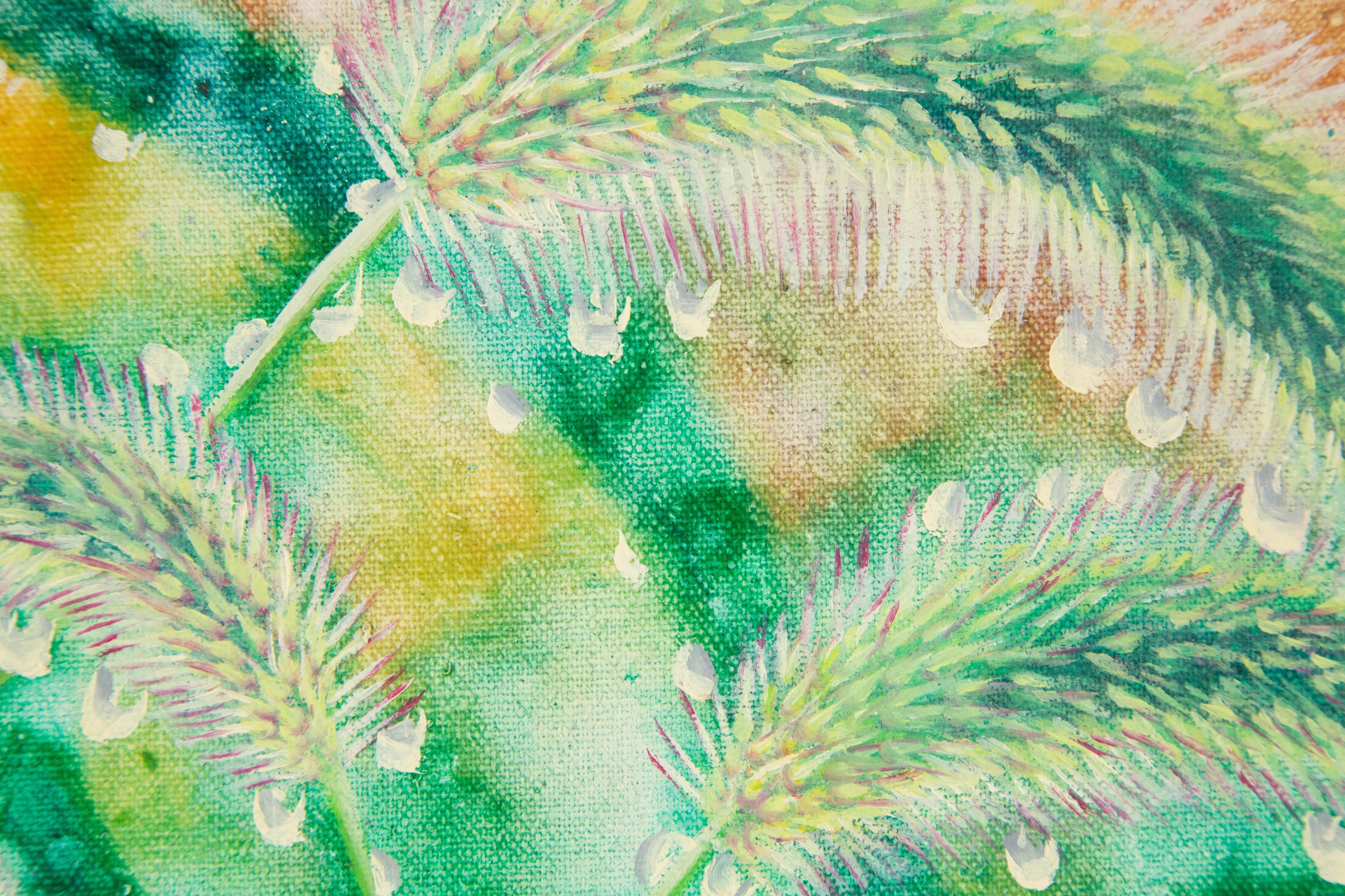 Yahong Teng Óleo Original Floral Sobre Lienzo 