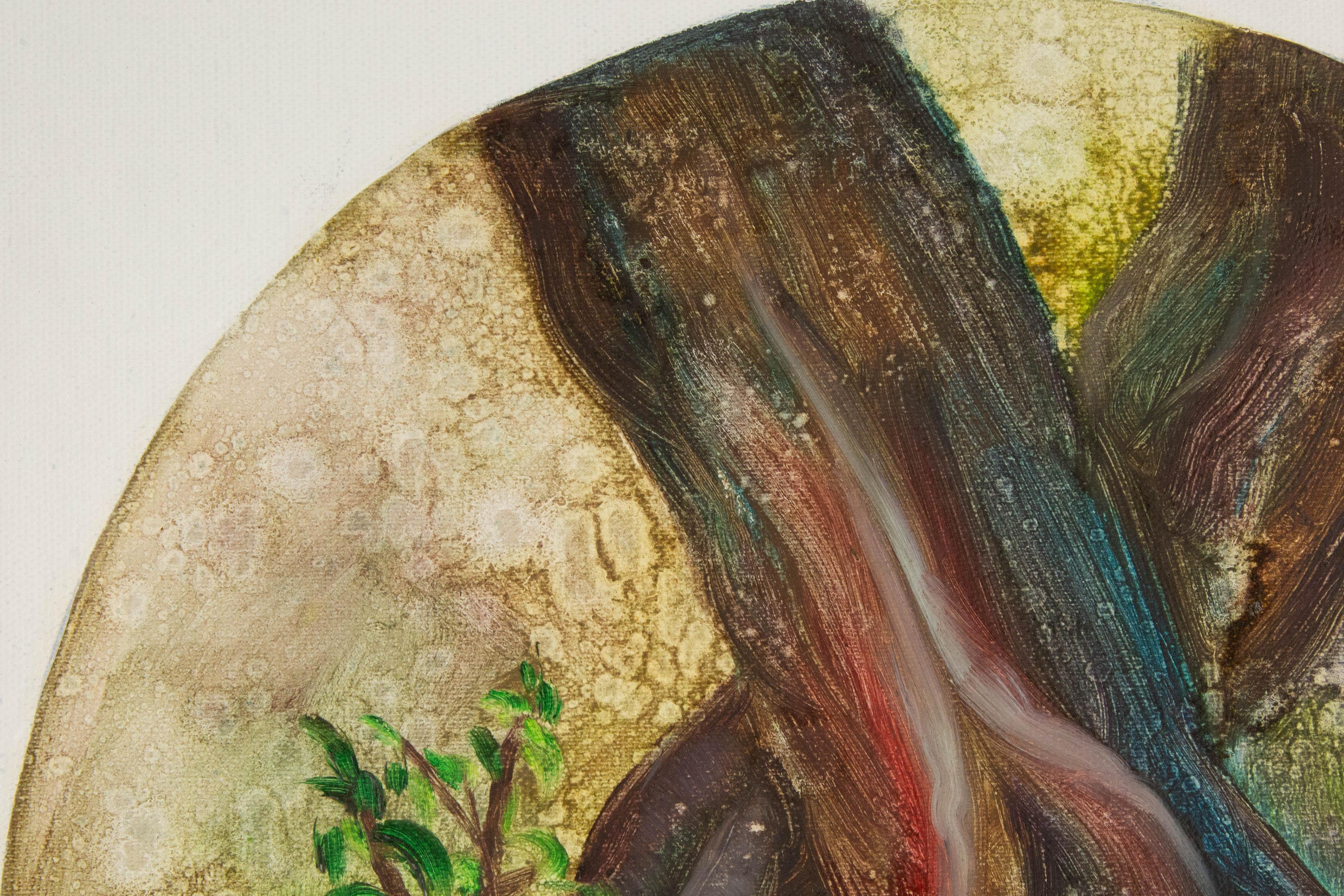Yahong Teng, geblümtes Original Ölgemälde auf Leinwand, „Intertwined“ im Angebot 1