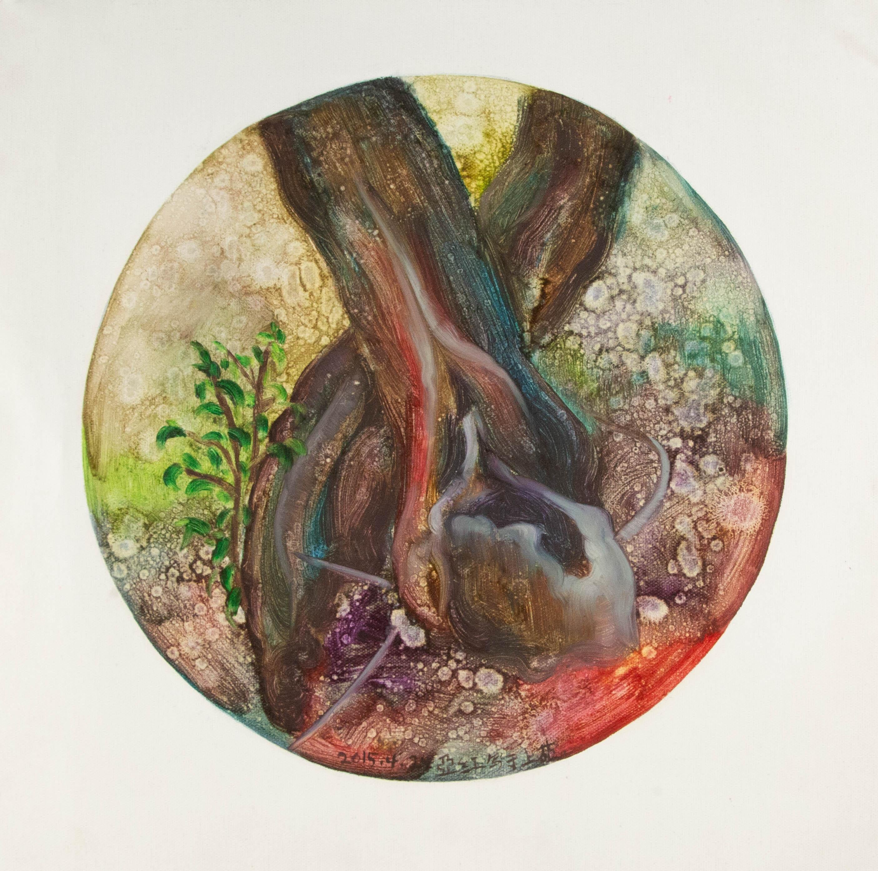 Yahong Teng, geblümtes Original Ölgemälde auf Leinwand, „Intertwined“ im Angebot 7