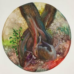 Yahong Teng Floral Original Oil On Canvas "Intertwined"