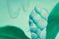 Yahong Teng Floral Original Ölgemälde auf Leinwand „Mulberry Flower - Green“