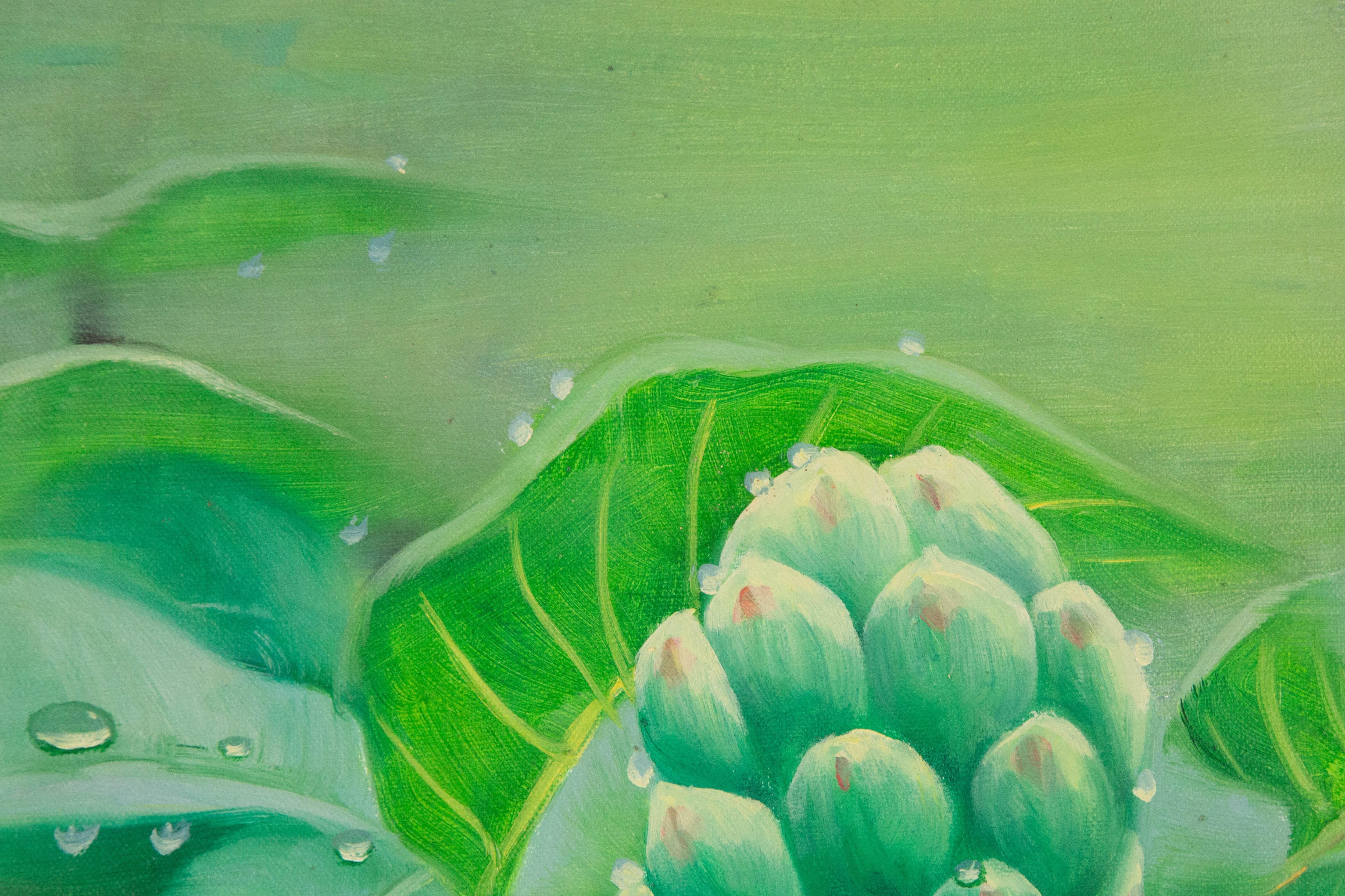 Yahong Teng Floral Óleo original sobre lienzo 