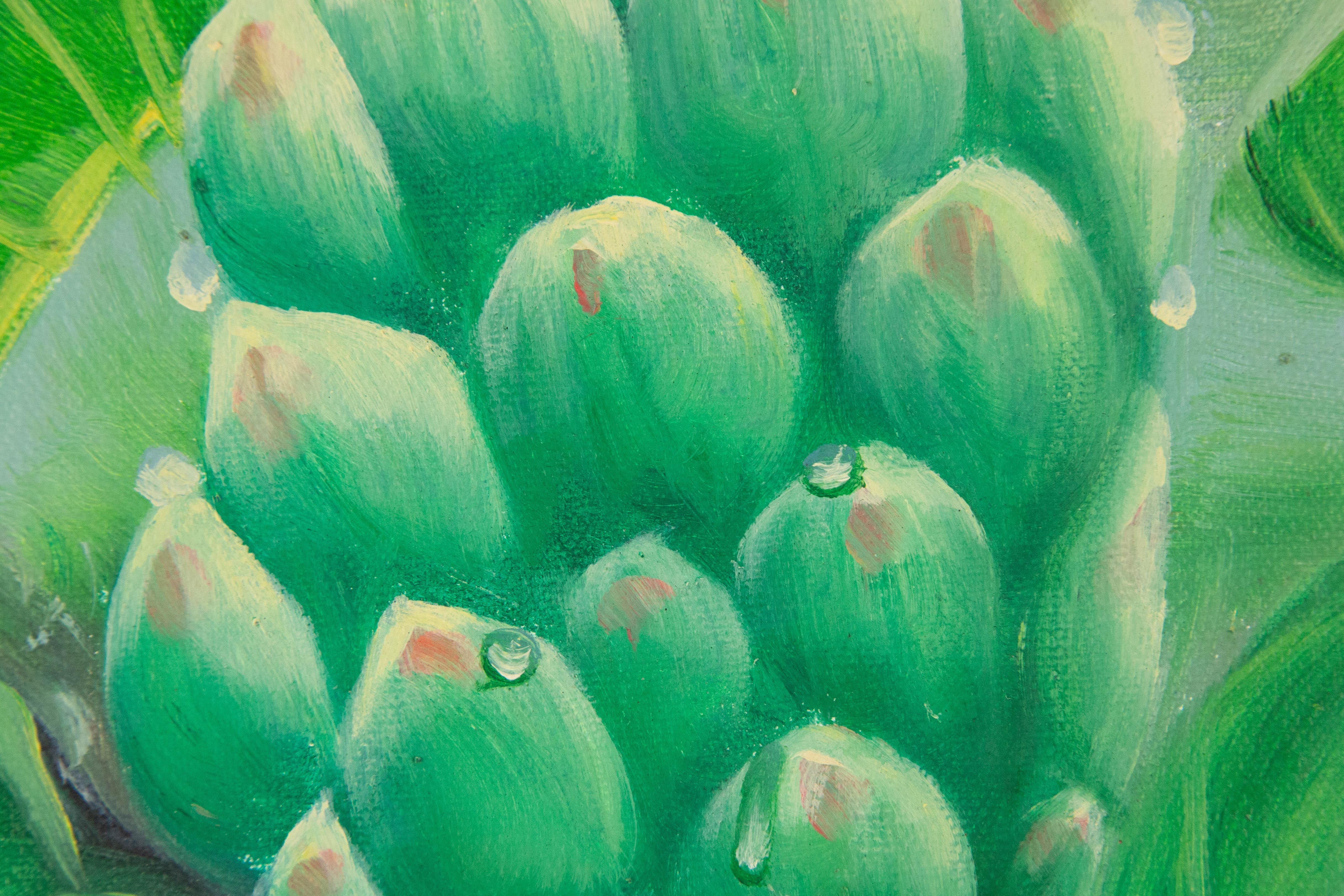 Yahong Teng Floral Óleo original sobre lienzo 
