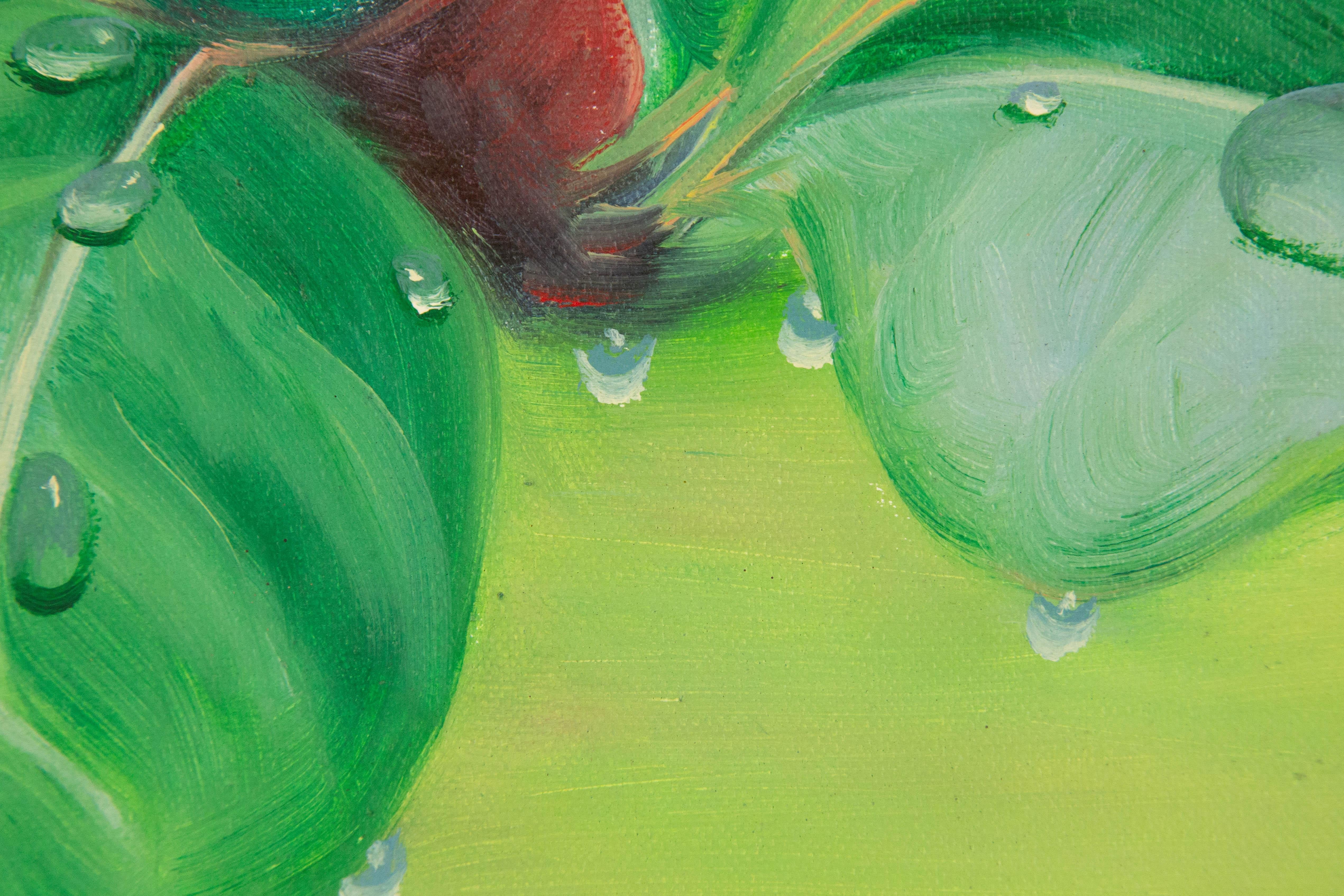Yahong Teng Floral Óleo original sobre lienzo 