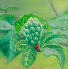 Yahong Teng Floral Óleo original sobre lienzo "Flor de morera"