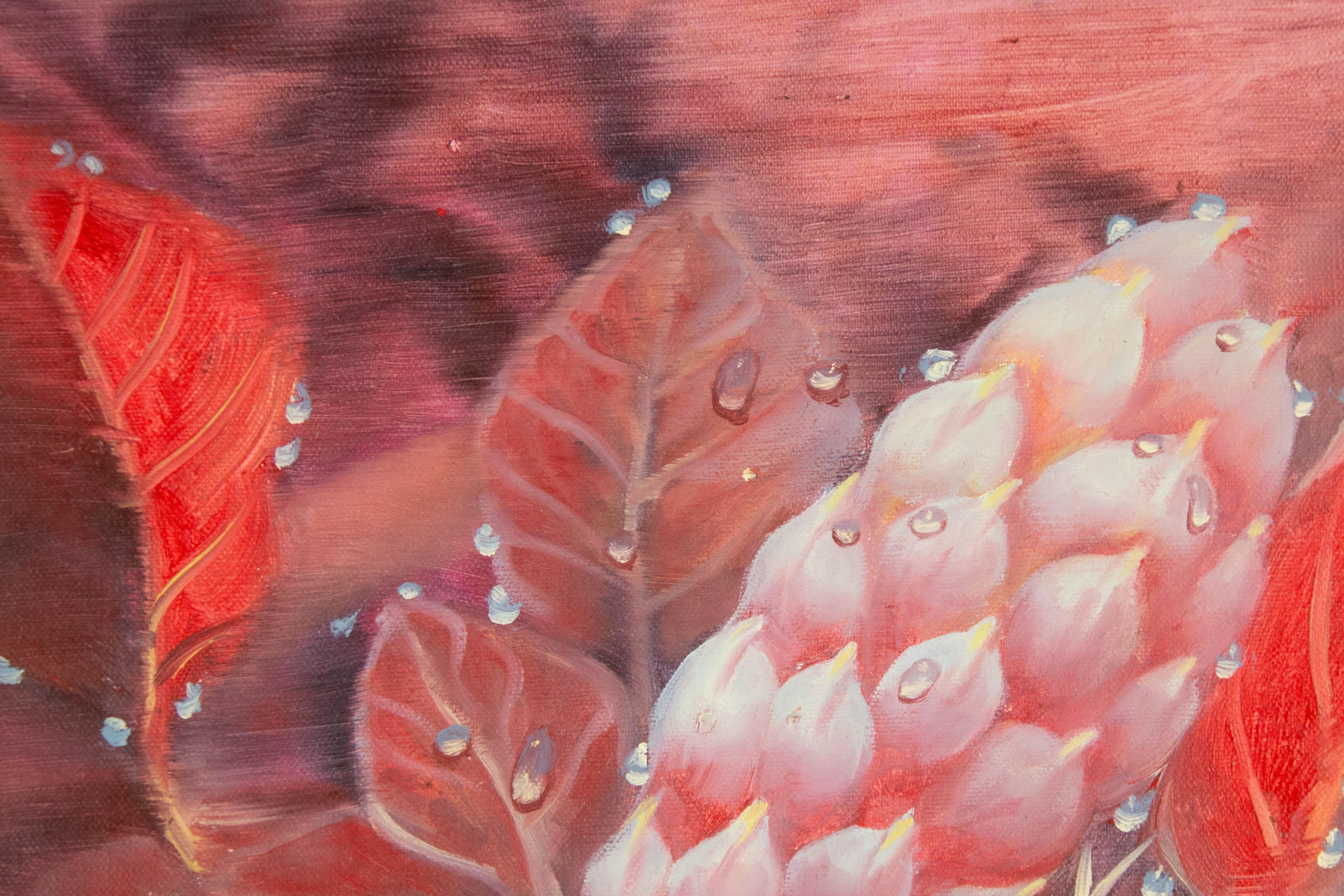 Yahong Teng Floral Original Oil On Canvas 
