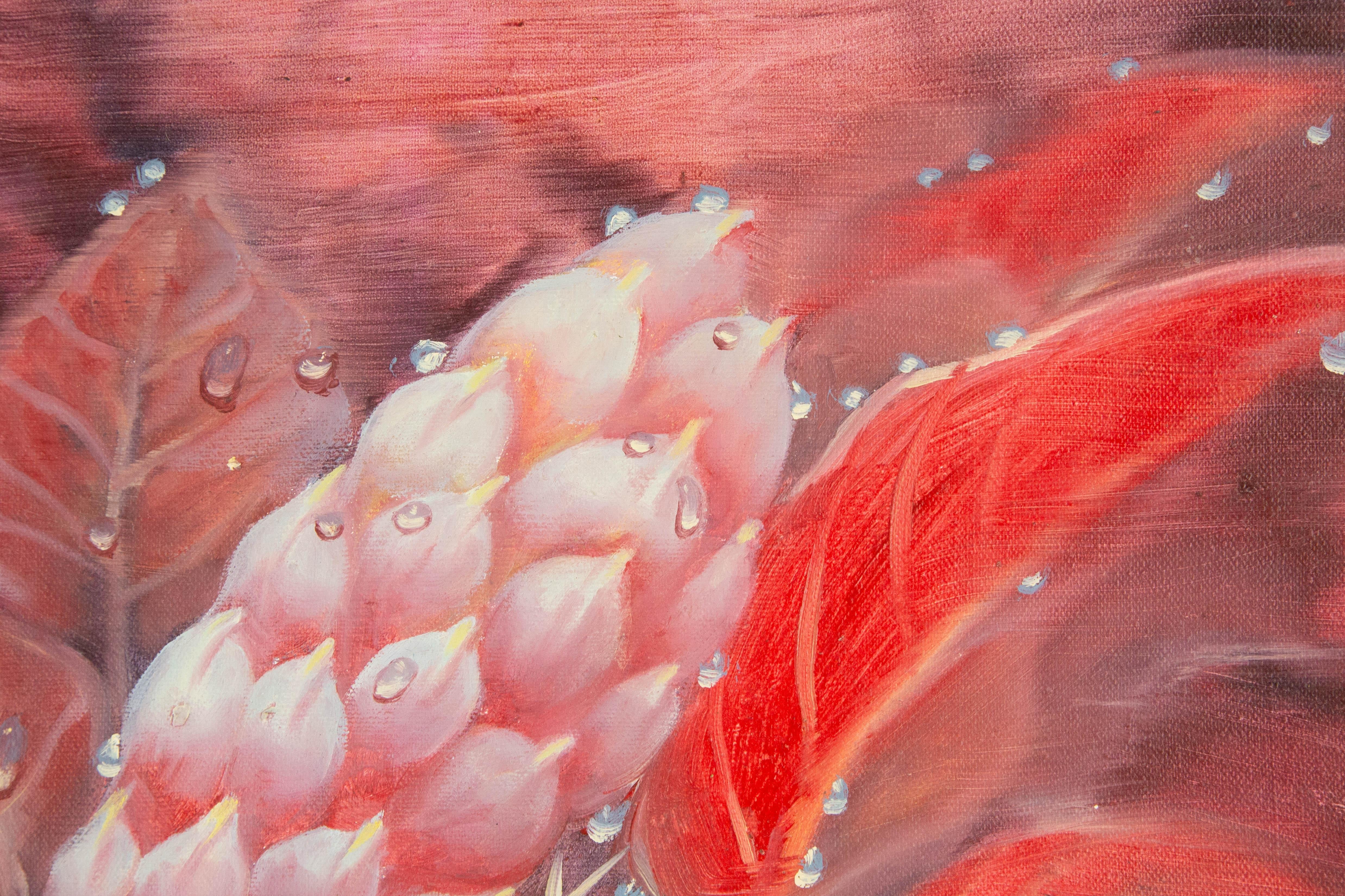 Yahong Teng Floral Original Oil On Canvas 