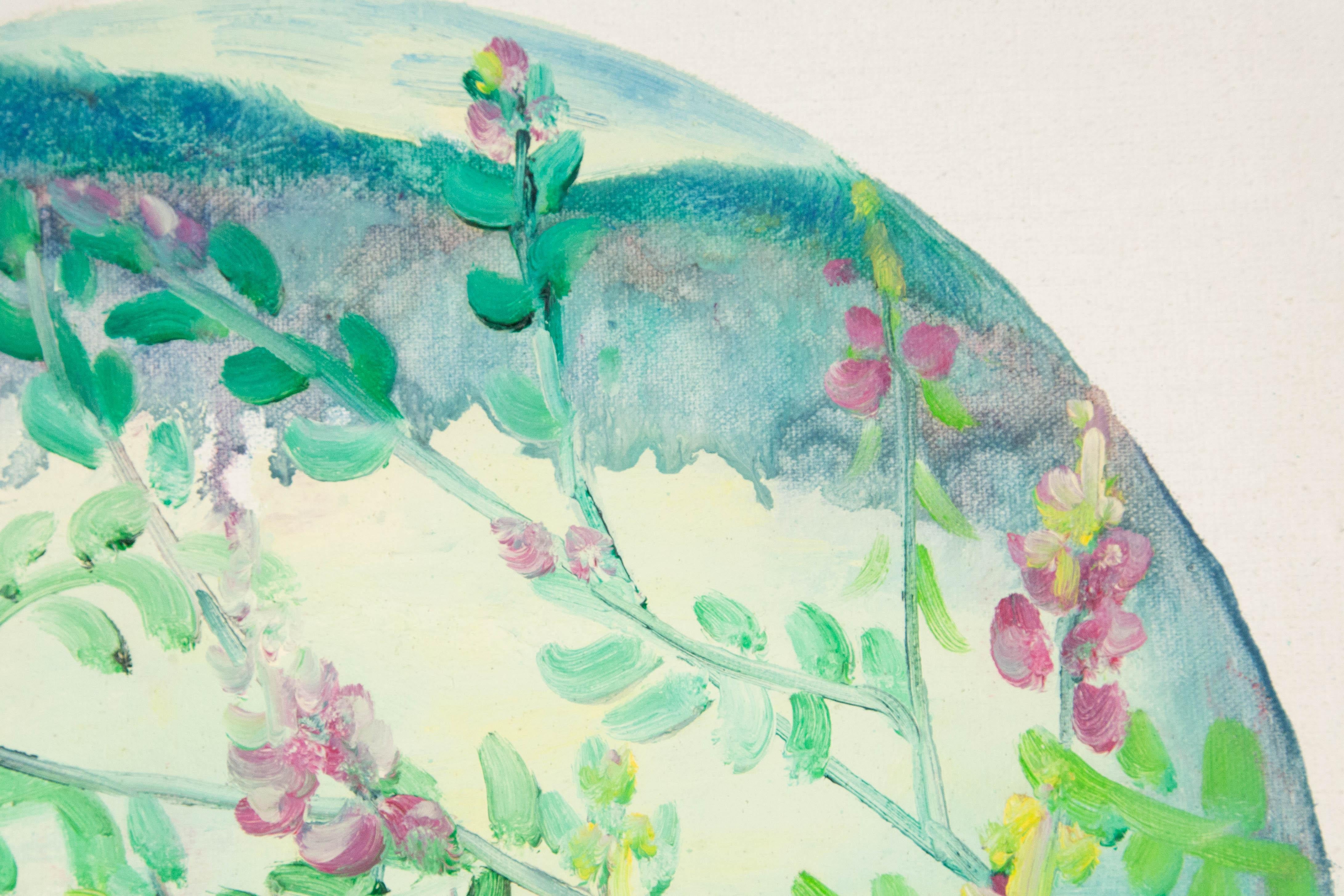 Yahong Teng Floral Original Ölgemälde auf Leinwand „My Hometown Scenery II“ von Yahong Teng im Angebot 3