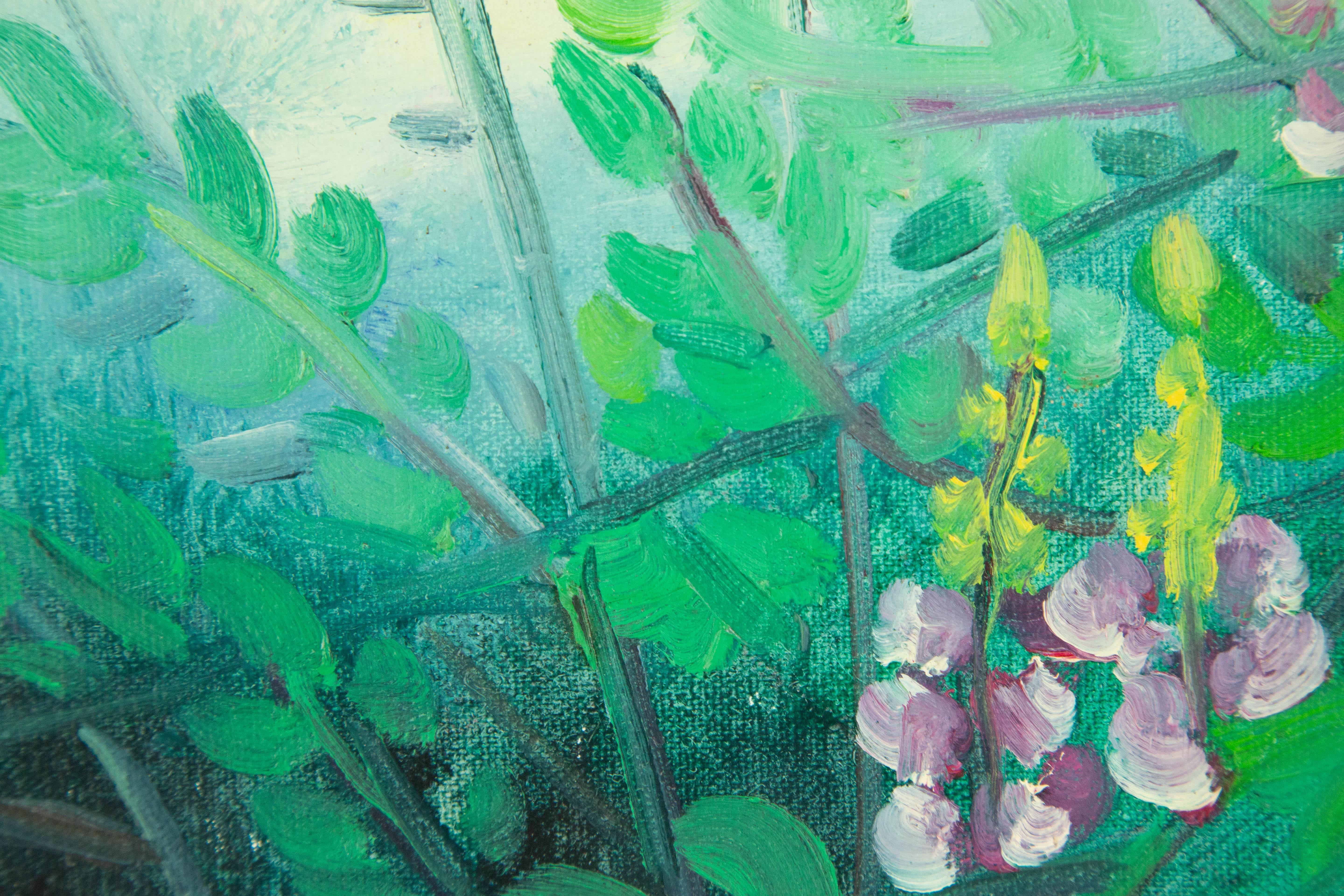 Yahong Teng Floral Original Ölgemälde auf Leinwand „My Hometown Scenery II“ von Yahong Teng im Angebot 6