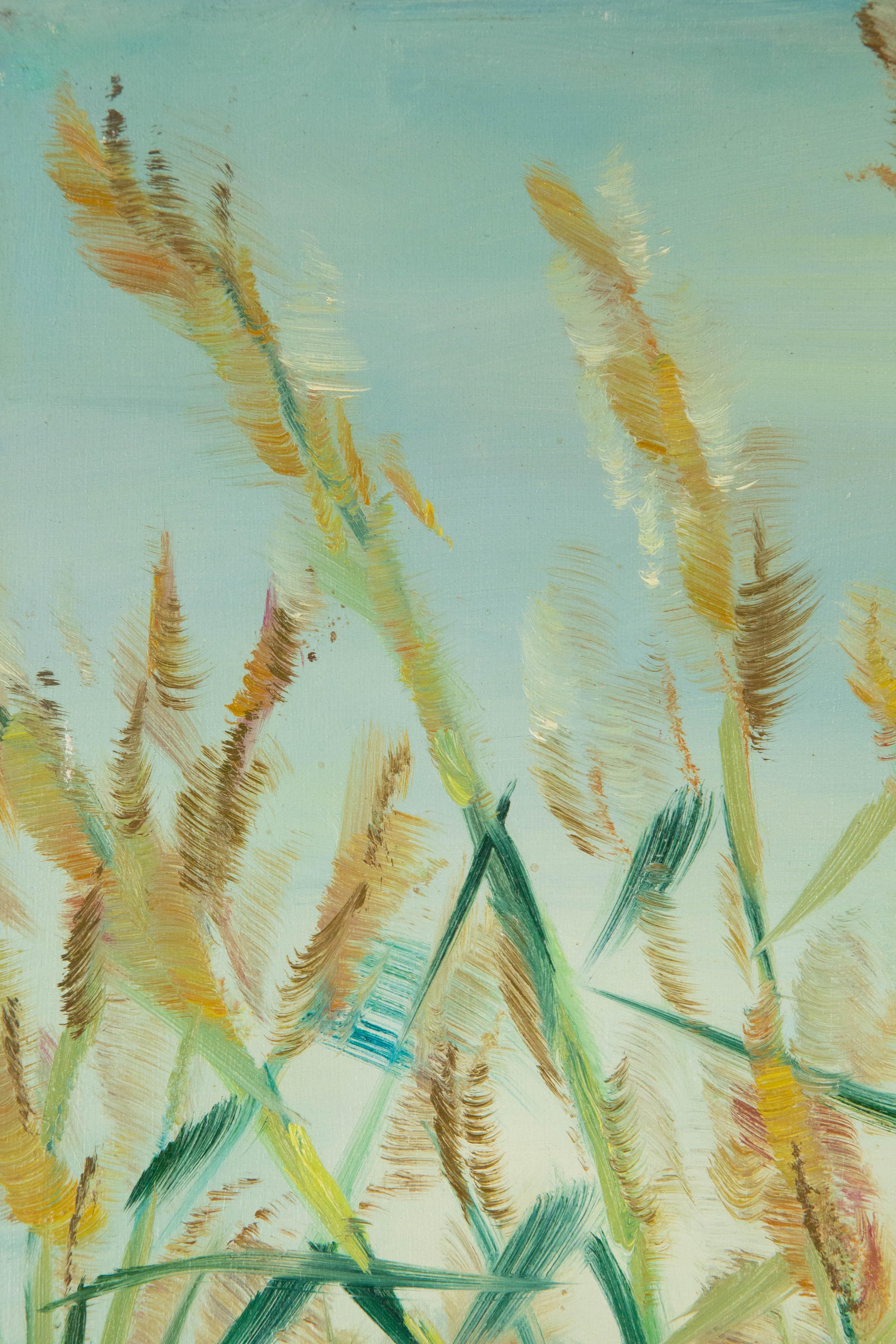 Yahong Teng Floral Original Ölgemälde auf Leinwand „Reed I“ „Reed I“ im Angebot 1