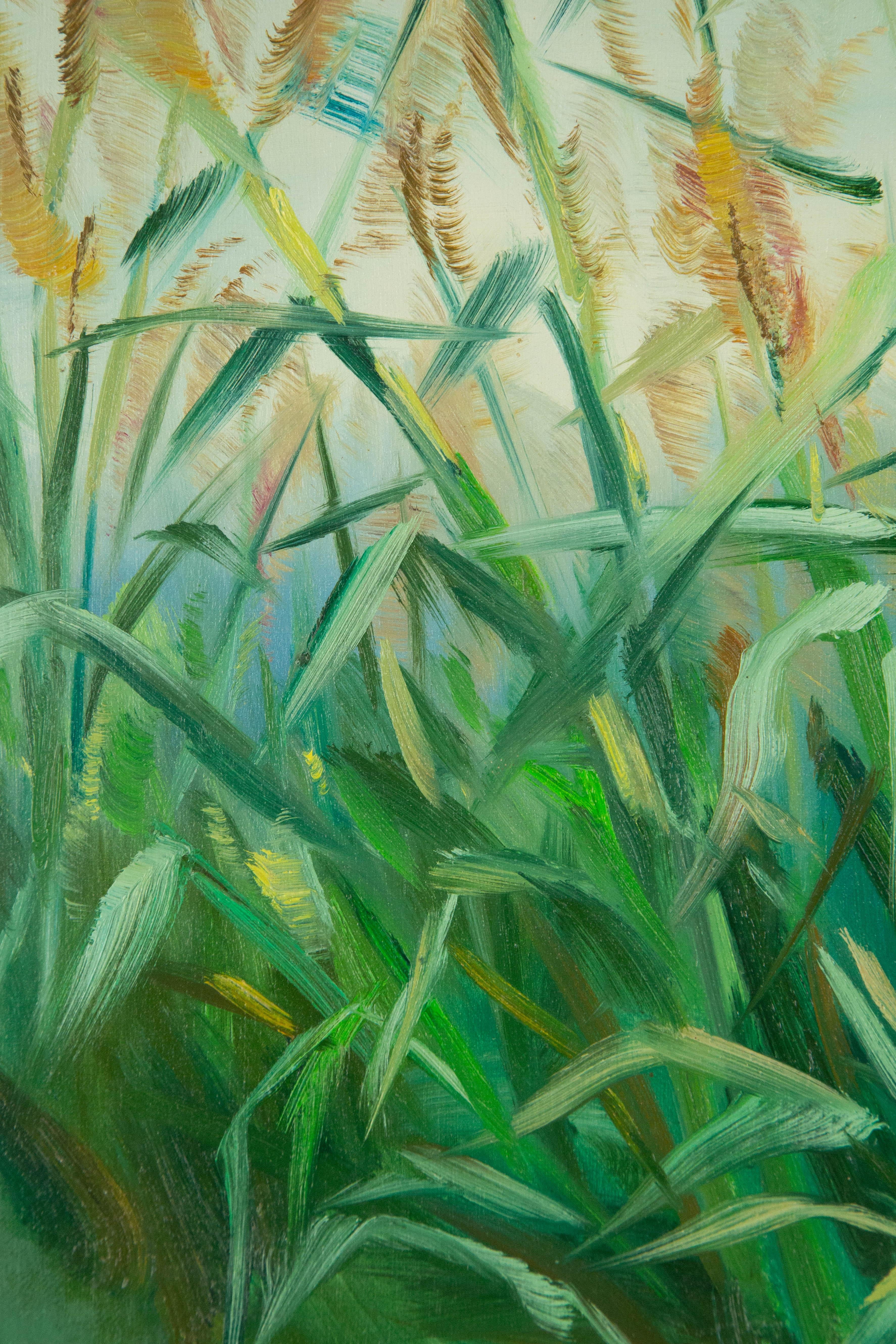 Yahong Teng Floral Original Ölgemälde auf Leinwand „Reed I“ „Reed I“ im Angebot 2