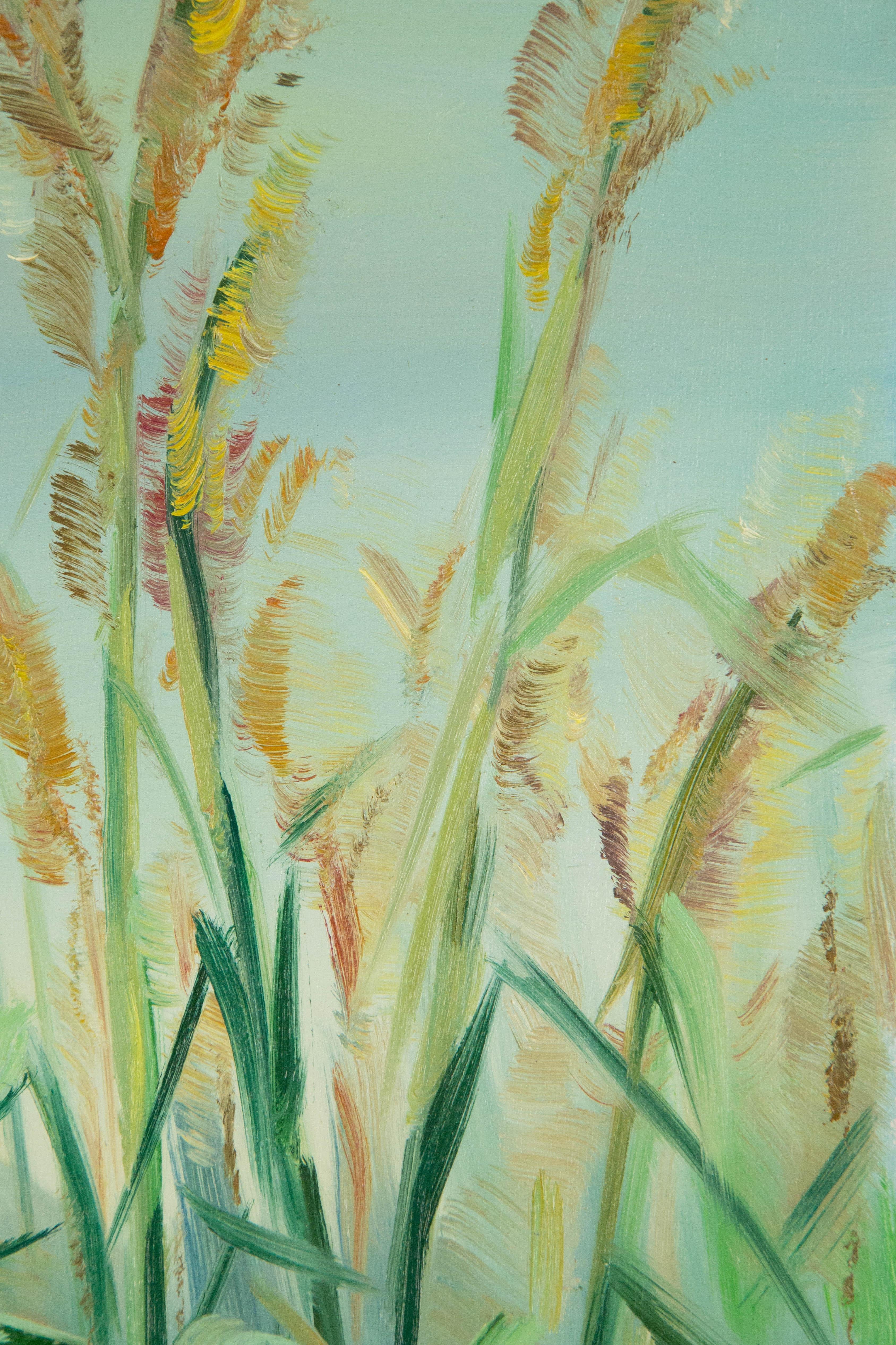 Yahong Teng Floral Original Ölgemälde auf Leinwand „Reed I“ „Reed I“ im Angebot 3