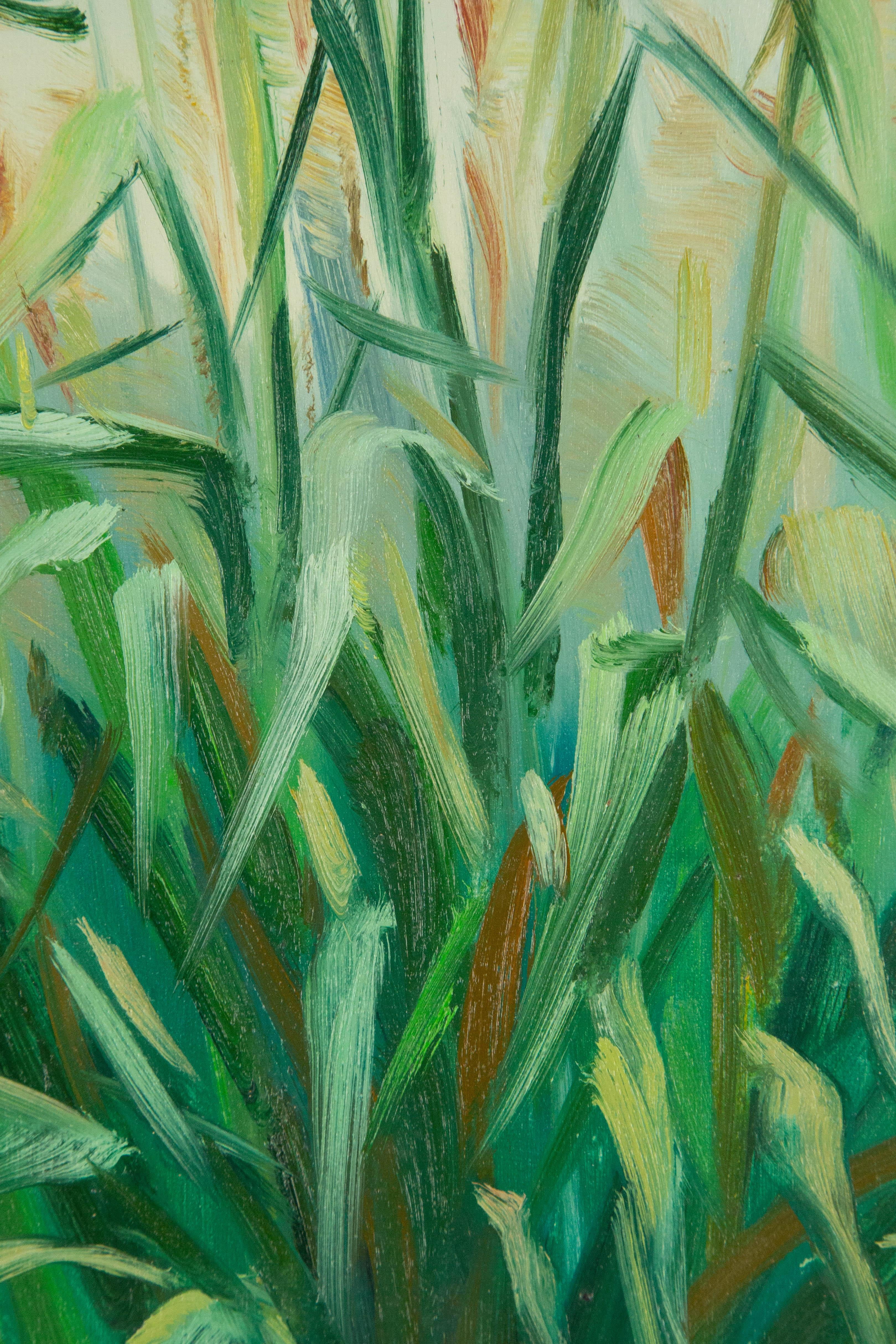 Yahong Teng Floral Original Ölgemälde auf Leinwand „Reed I“ „Reed I“ im Angebot 4