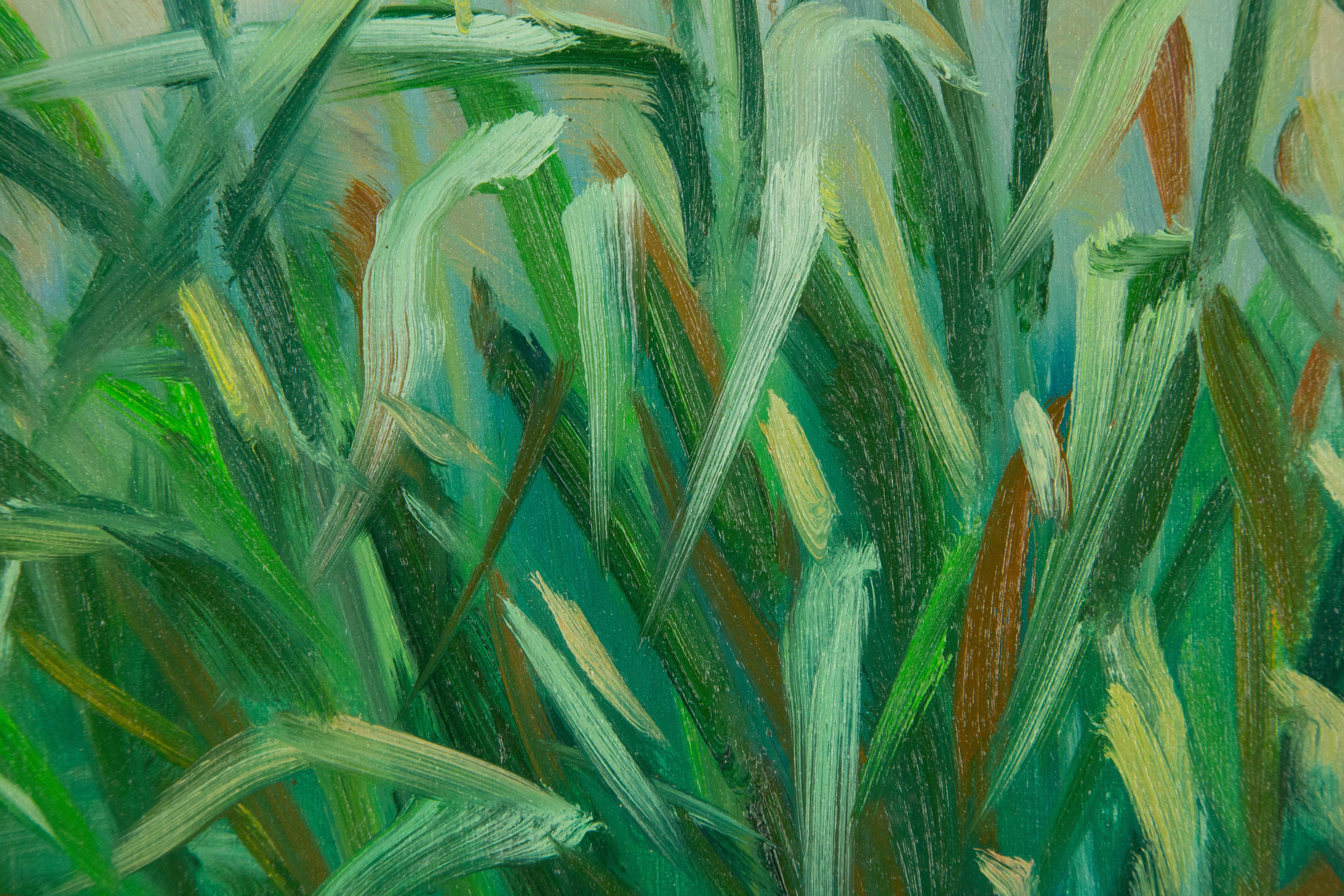 Yahong Teng Floral Original Ölgemälde auf Leinwand „Reed I“ „Reed I“ im Angebot 6
