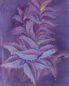 Yahong Teng Floral Original Oil On Canvas "Tiger Piran Flower "