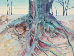 Yahong Teng Landscape Original Oil On Canvas "The Roots Series II" (Paysage original à l'huile sur toile)