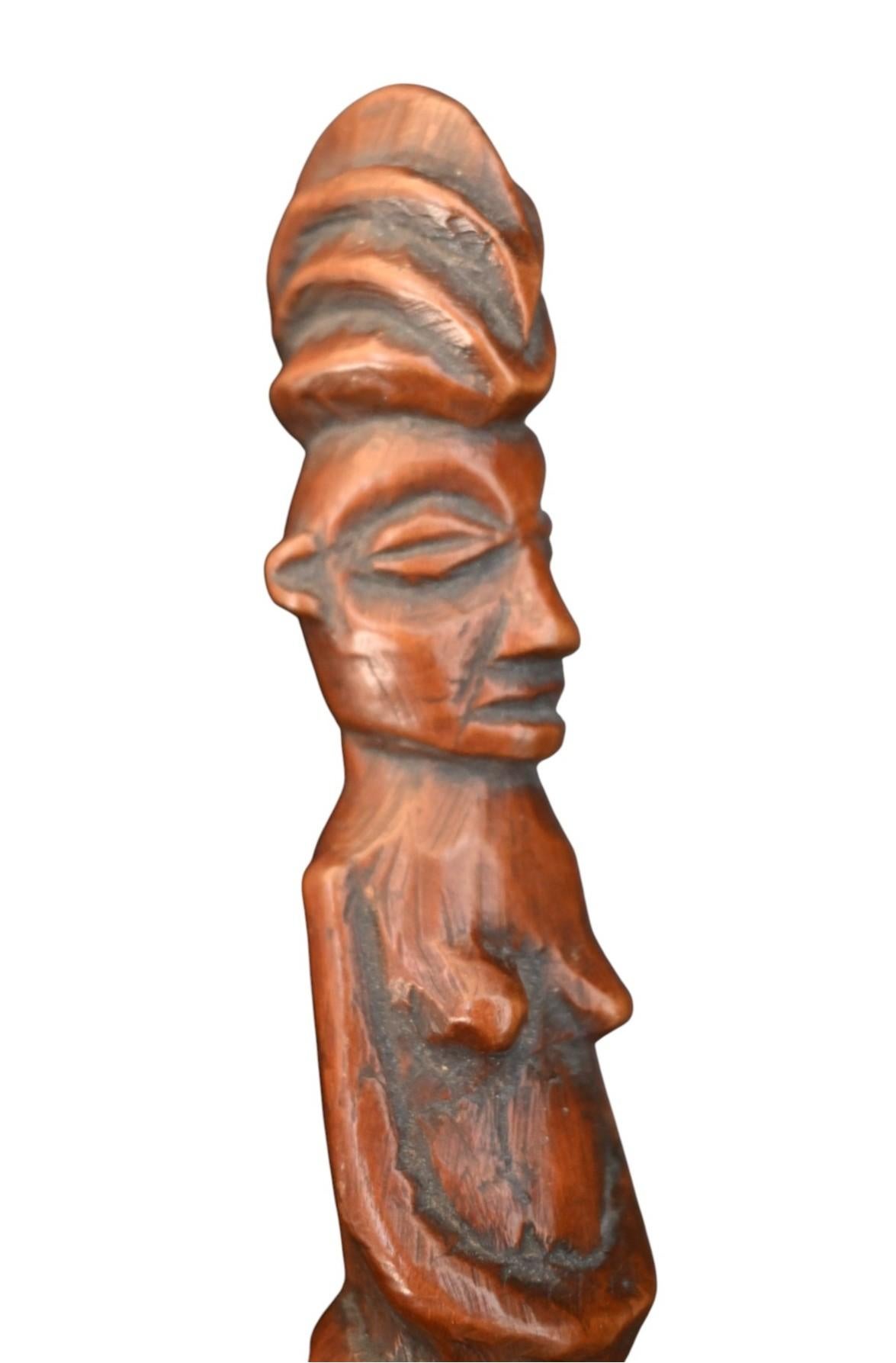 Batidor De Moscas Yaka Con Figura Femenina - Principios Siglo XX, Drc (33 Cm) Tribal en venta