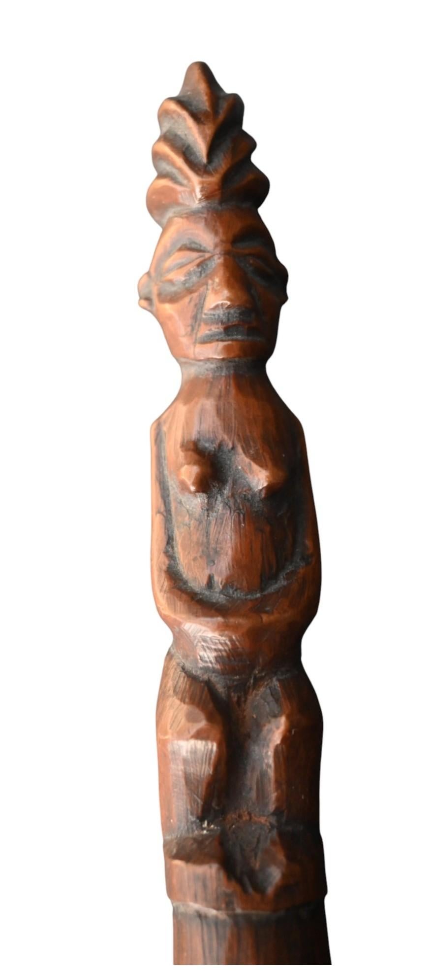 Batidor De Moscas Yaka Con Figura Femenina - Principios Siglo XX, Drc (33 Cm) Congoleño en venta