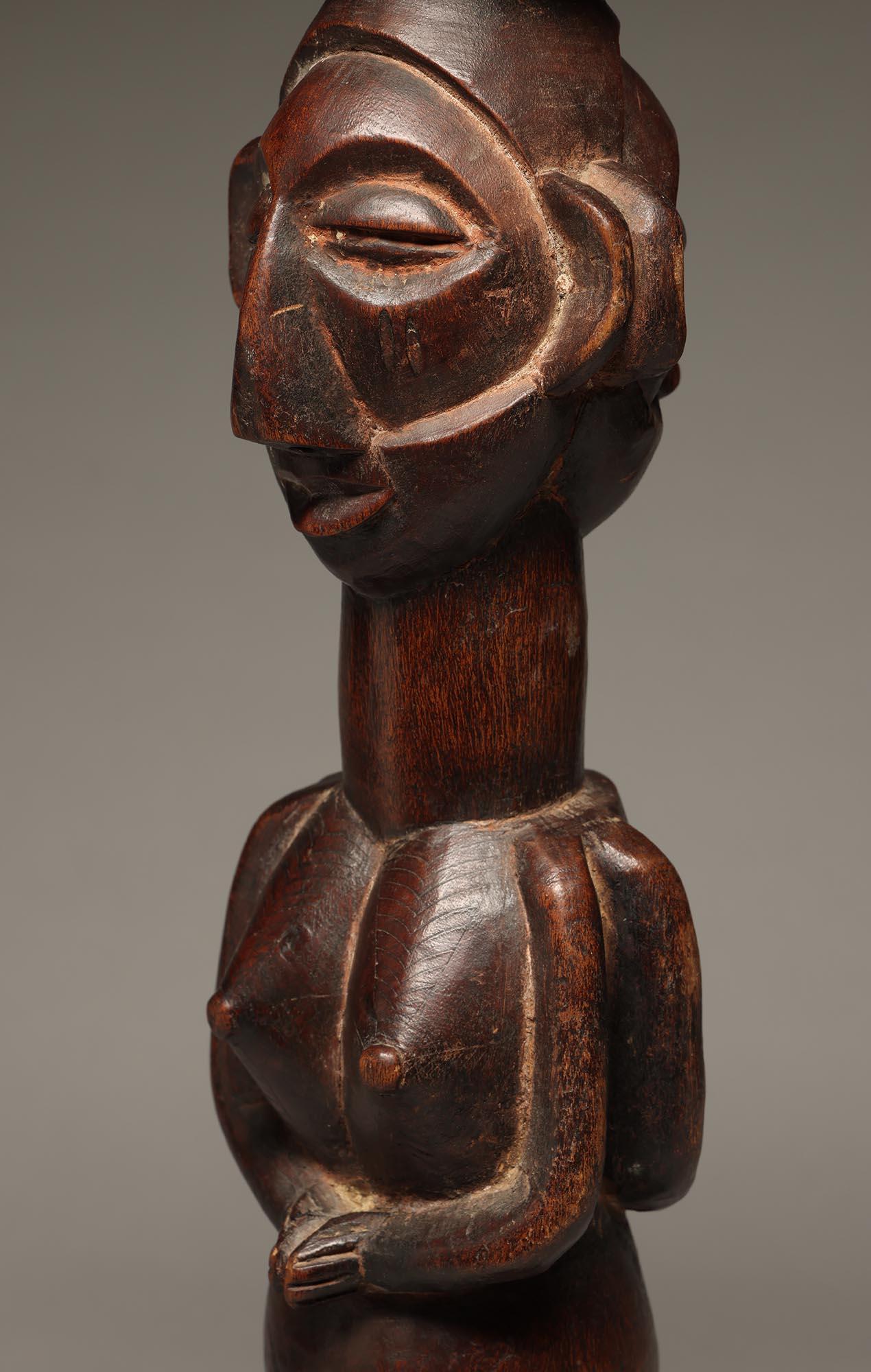 Yaka Standing Wood Janus Male/Female Divination Figure DRC Congo, Africa For Sale 3