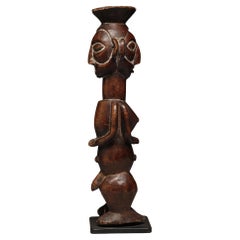 Yaka Standing Wood Janus Male/Female Divination Figure DRC Congo, Africa