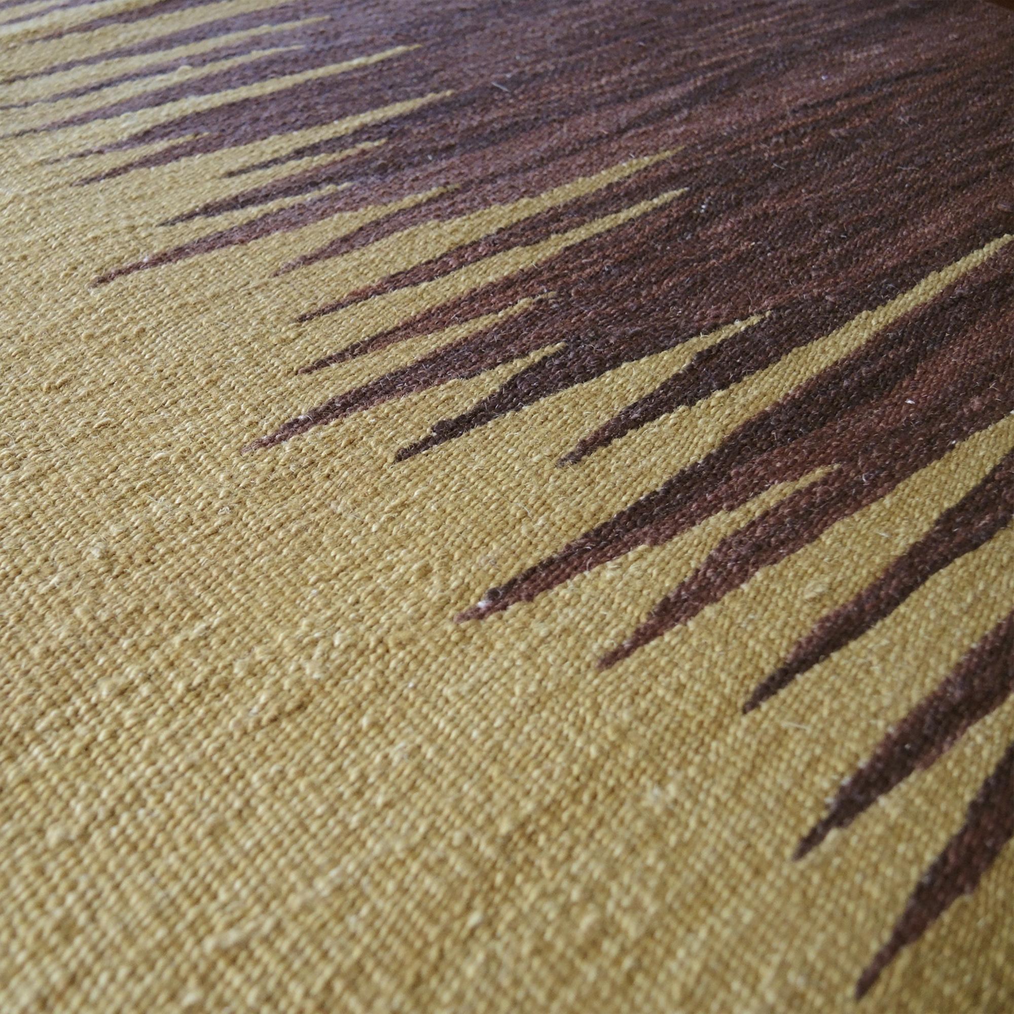 Hand-Woven Yakamoz No 1 Contemporary Modern Kilim Rug, Wool Handwoven Maroon in Stock