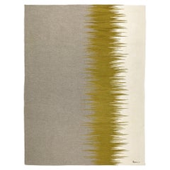 Yakamoz No 3 Kilim Rug Wool Handwoven Earthy Gray and Mustard in Stock