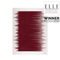 Yakamoz No 4 Contemporary Kilim Rug Wool Handwoven Burgundy and Dusty Pink