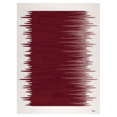 Yakamoz No 4 Contemporary Kilim Rug Wool Handwoven Burgundy and Dusty Pink