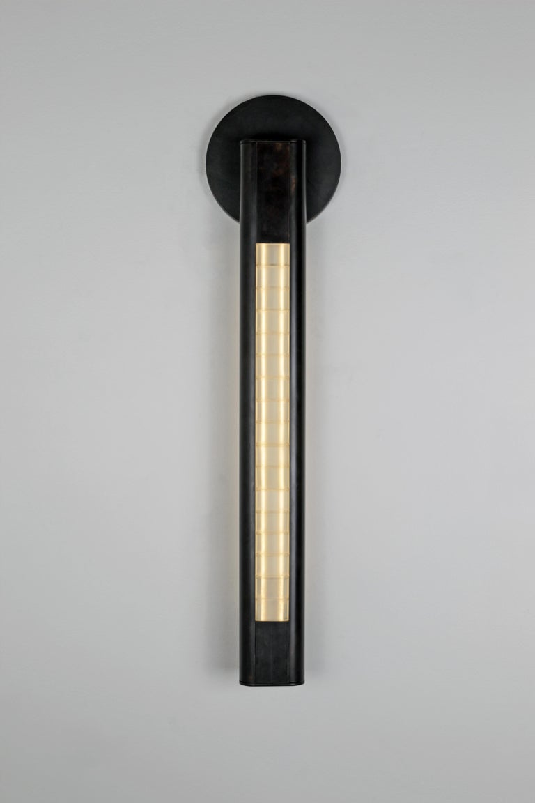 Yakata Linear Wall Sconce, Line Light in Aged Brass Finish For Sale at 1stdibs