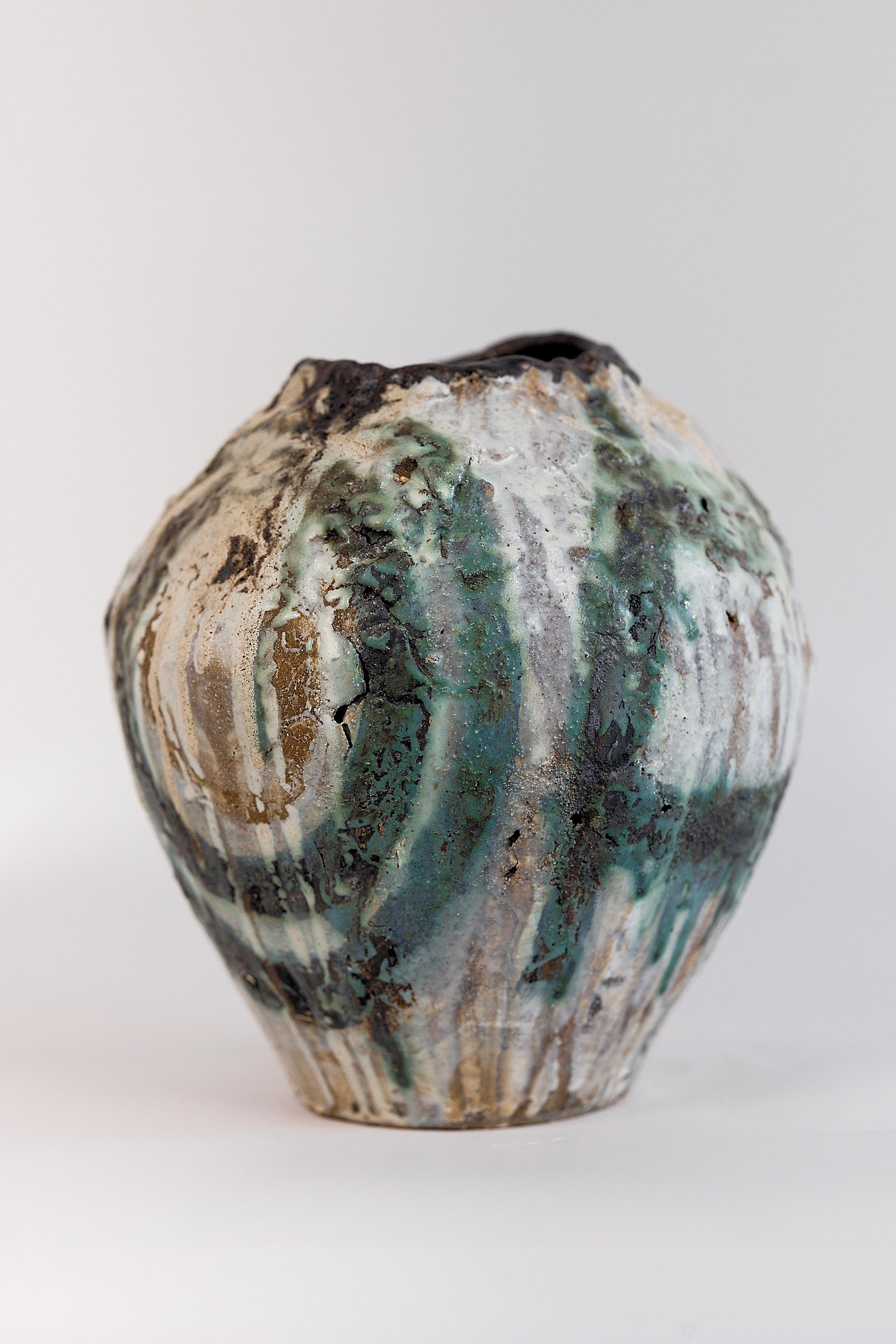 Stoneware Yakishime Art Vase V