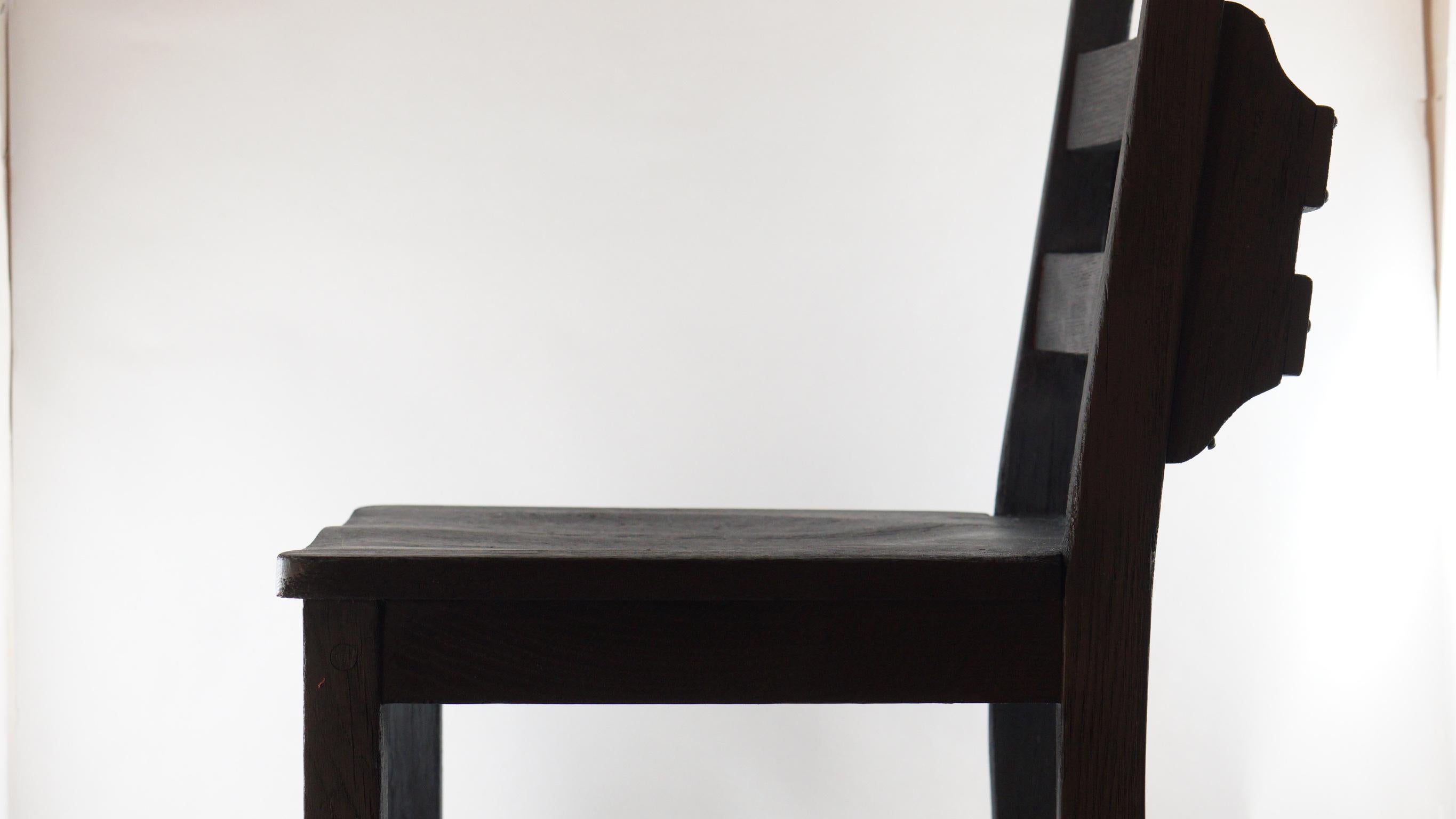 American Yakisugi Black Chapel Chair in Oak by Seven Cedars Co Dining Chair For Sale